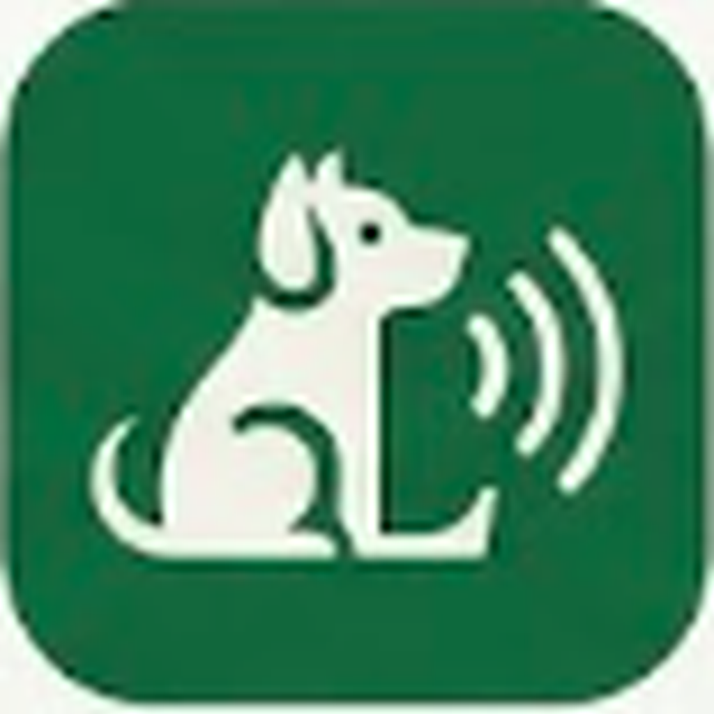 Icono Ladrito: perro en forma de L con ondas de ladrido